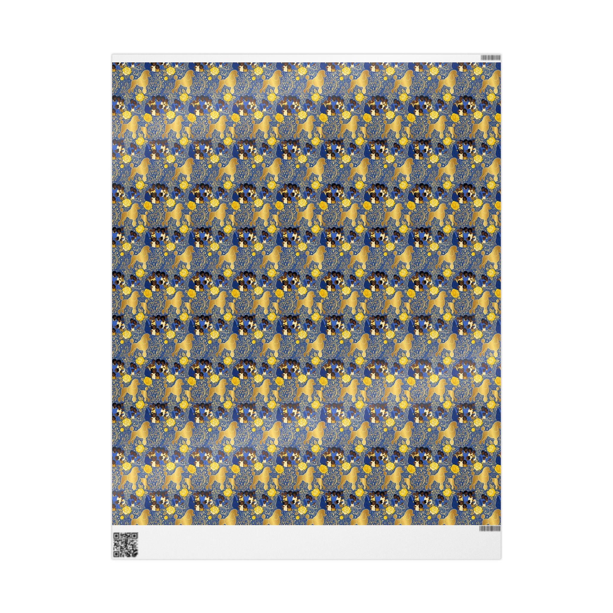 Blue & Gold Family Prestige Wrap — African American Gift Wrap by Family Wrap Co.