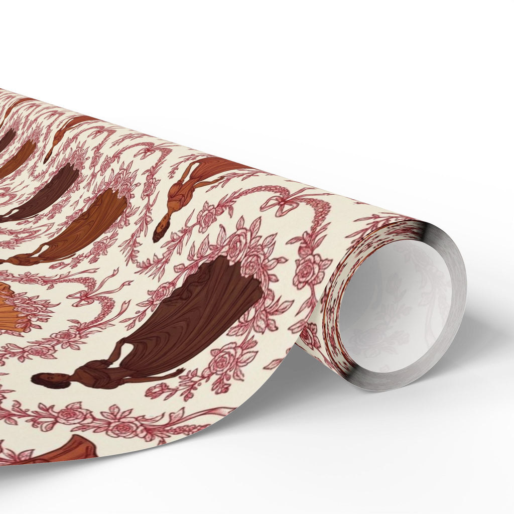 Crimson & Cream Toile Elegance Wrapping Paper — Family Wrap Co.