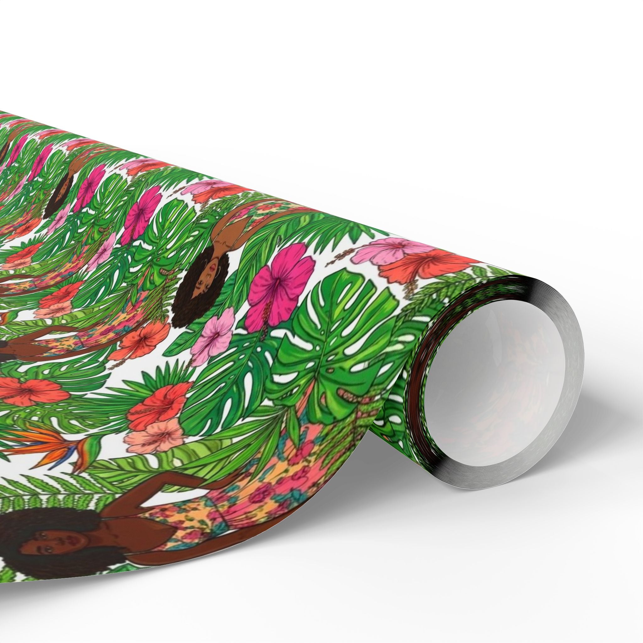 Pink & Green Botanical Garden Wrapping Paper — Family Wrap Co.