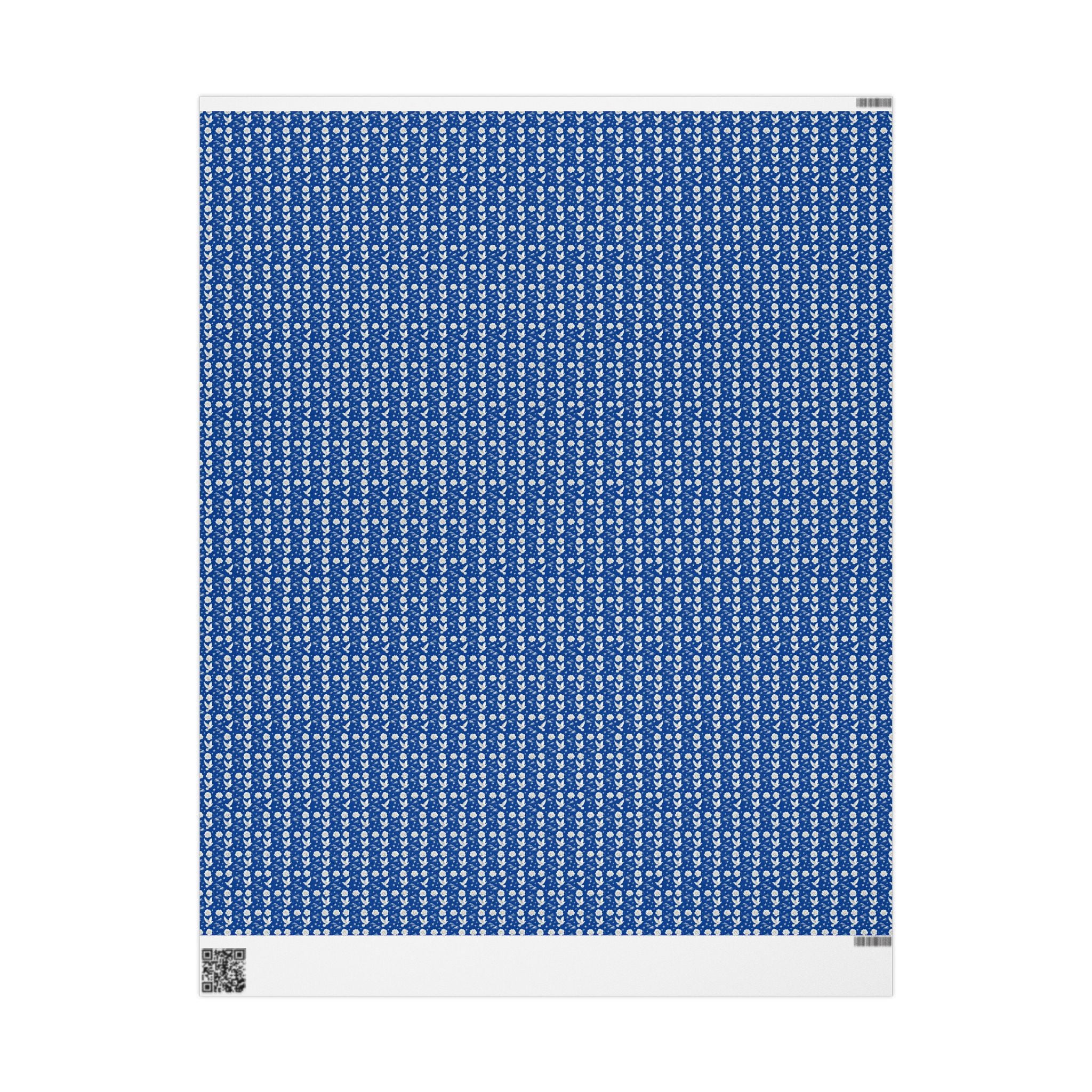 Royal Blue & White Cloud Garden -- Celestial Bloom — African American Gift Wrap by Family Wrap Co.