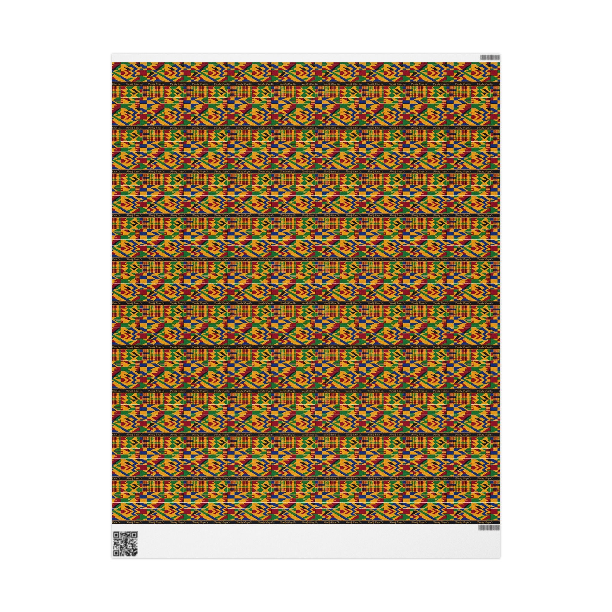 Kente Cloth Heritage Pattern — African American Gift Wrap by Family Wrap Co.
