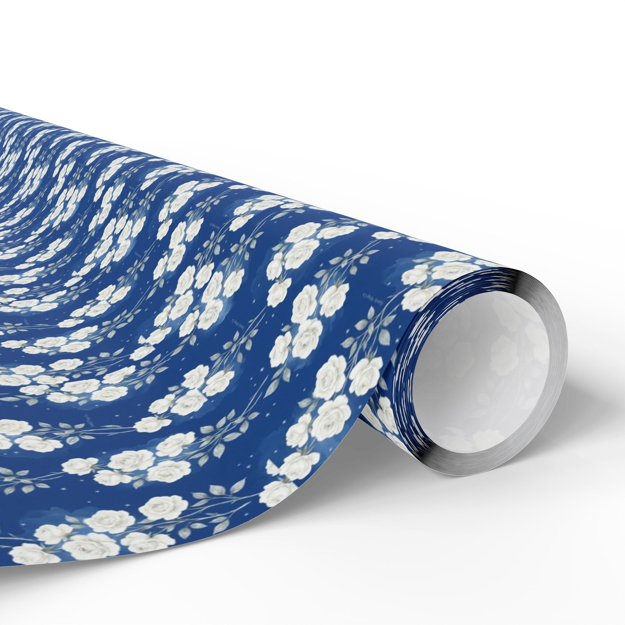 White Rose Cascade Pattern — African American Gift Wrap by Family Wrap Co.