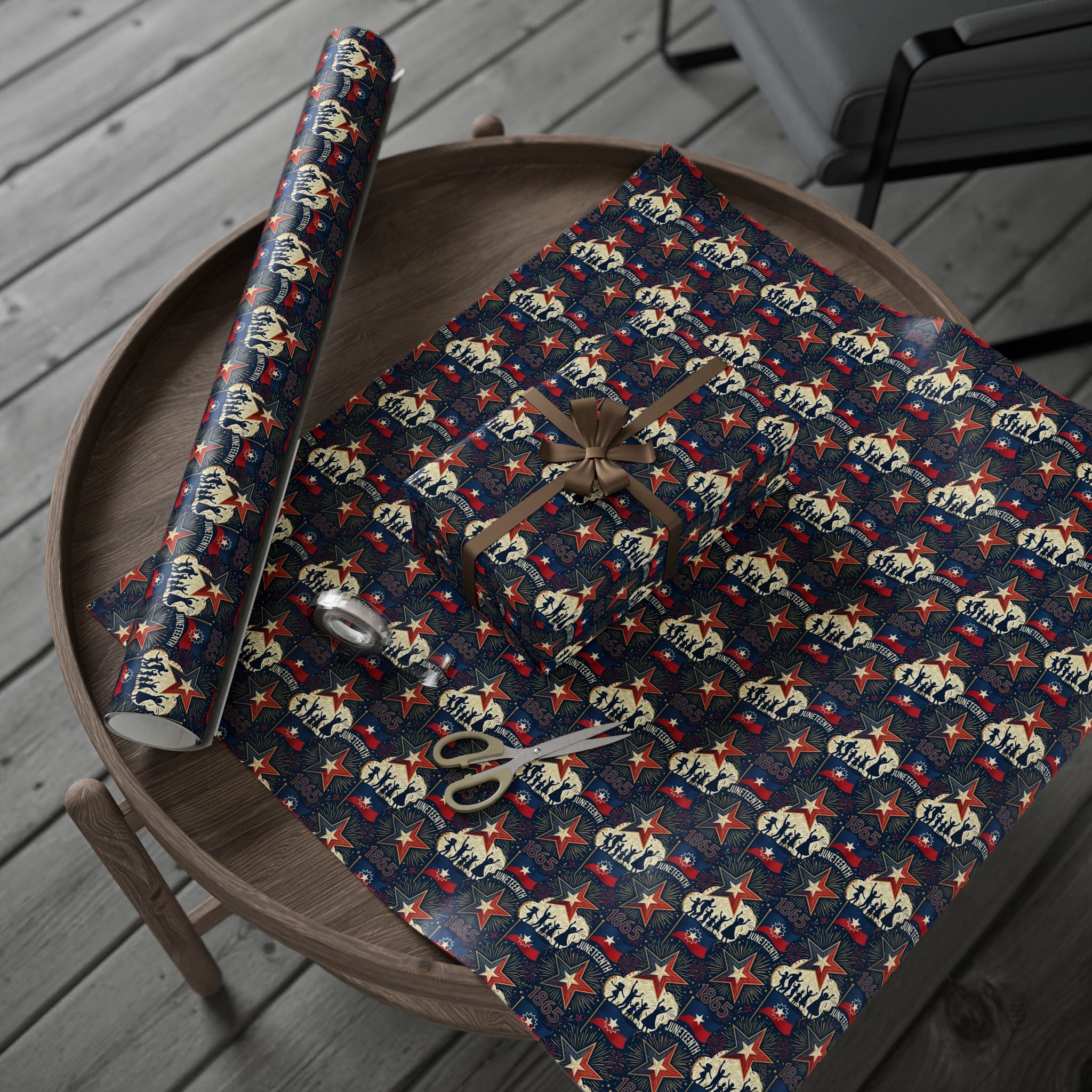 Juneteenth Freedom Celebration Pattern — African American Gift Wrap by Family Wrap Co.
