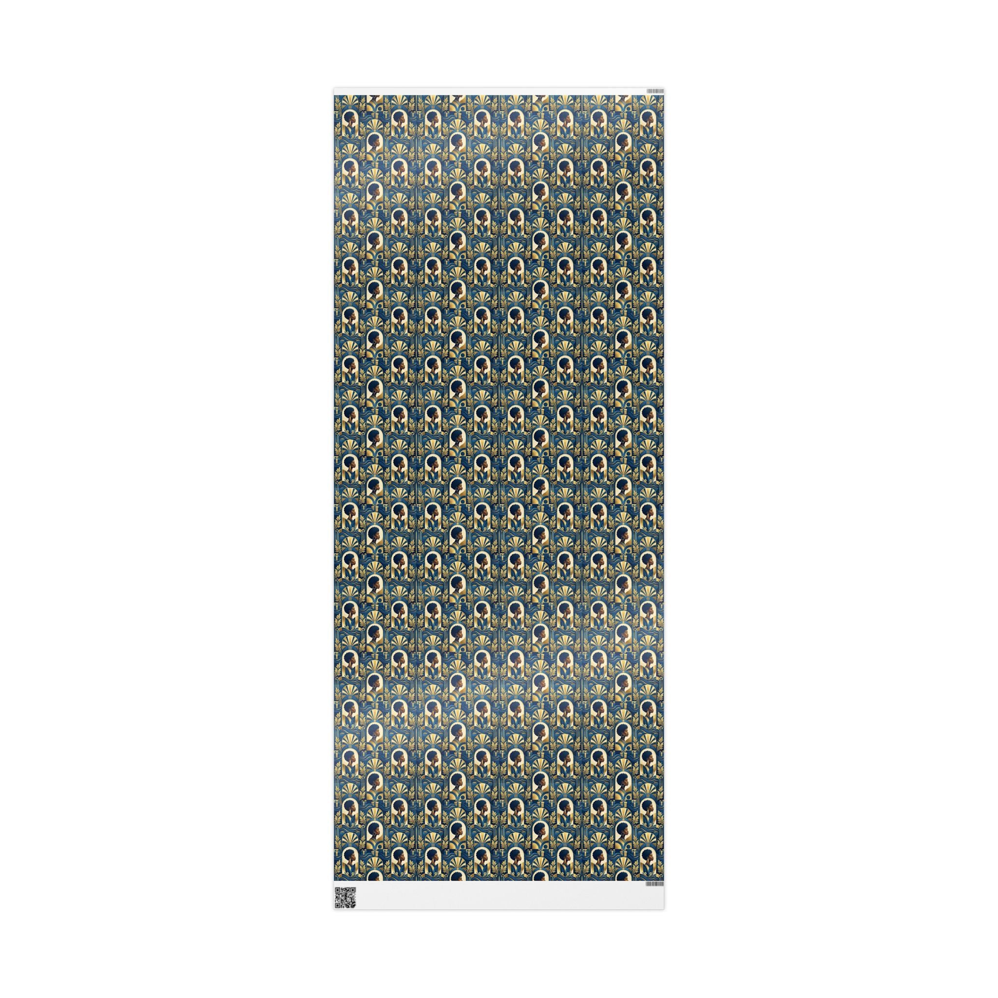 Blue & Gold Modern Muse Mosaic Wrapping Paper — Family Wrap Co.