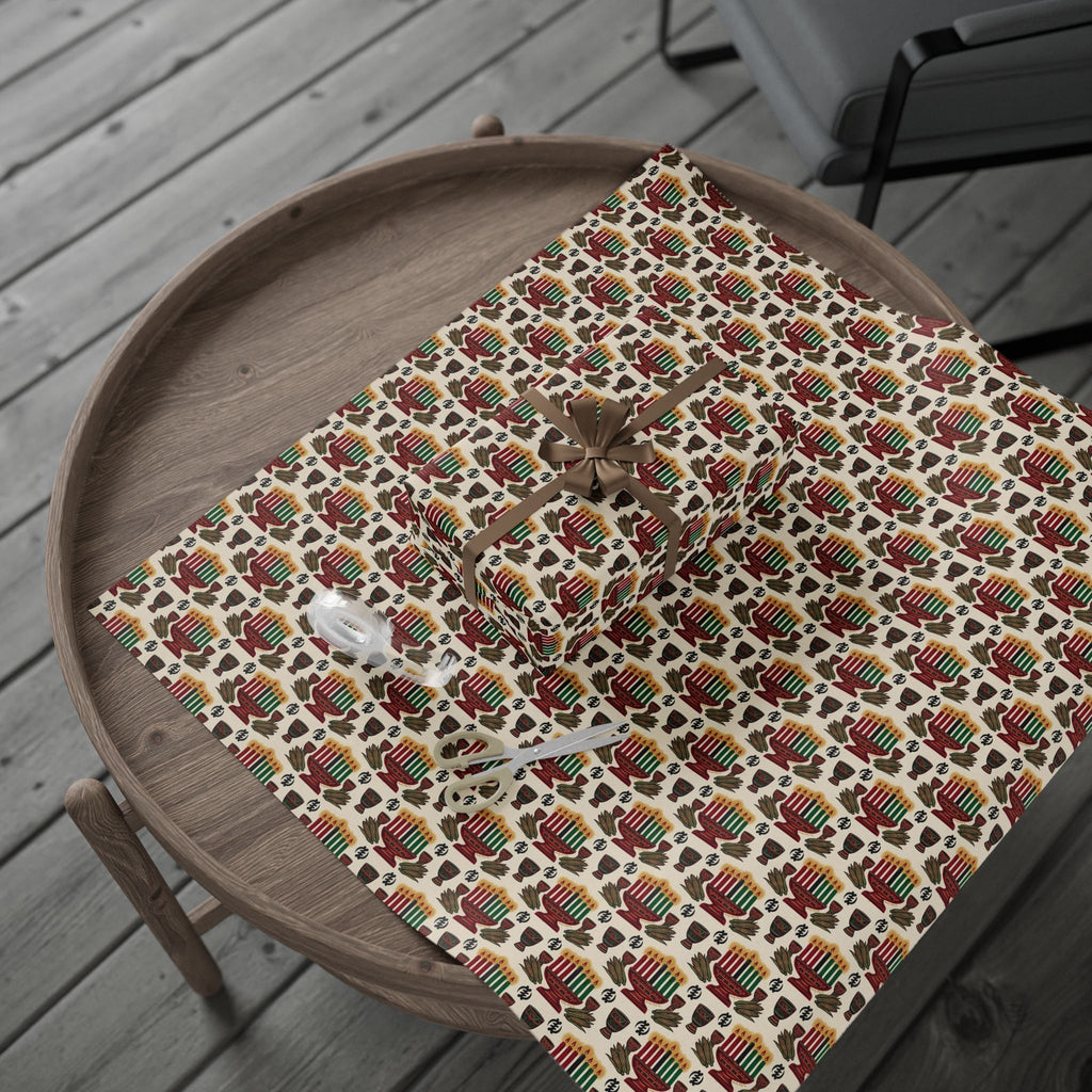 Kinara Kwanzaa Celebration Pattern — African American Gift Wrap by Family Wrap Co.