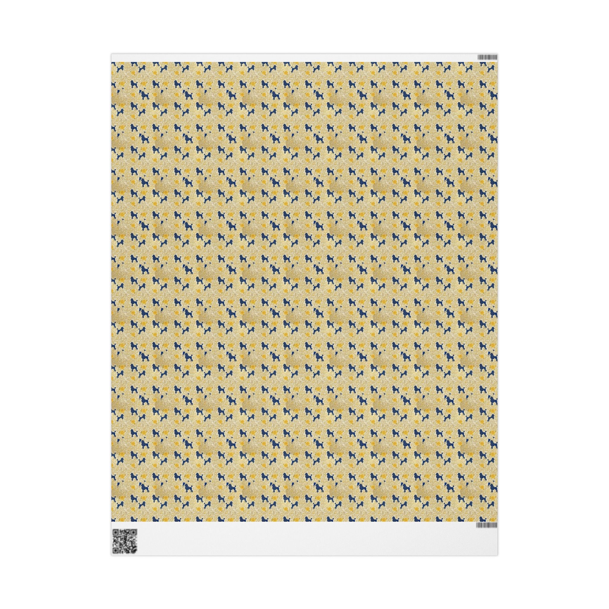 Cobalt Filigree & Poodle Garden — African American Gift Wrap by Family Wrap Co.