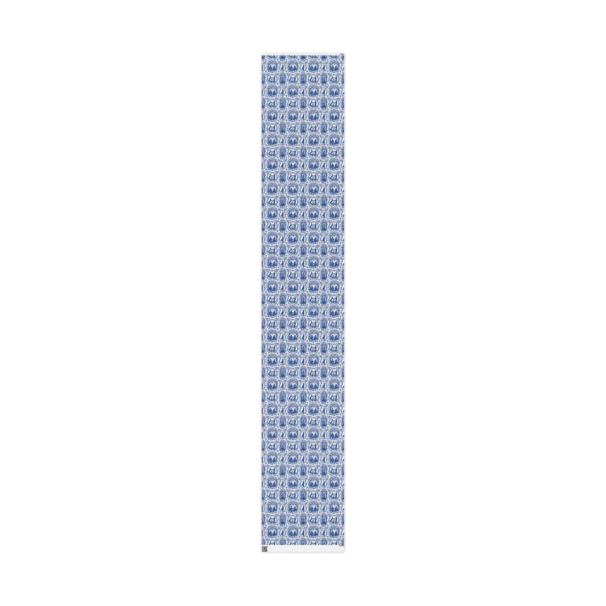 Royal Blue & White Porcelain Toile Wrapping Paper — Family Wrap Co.
