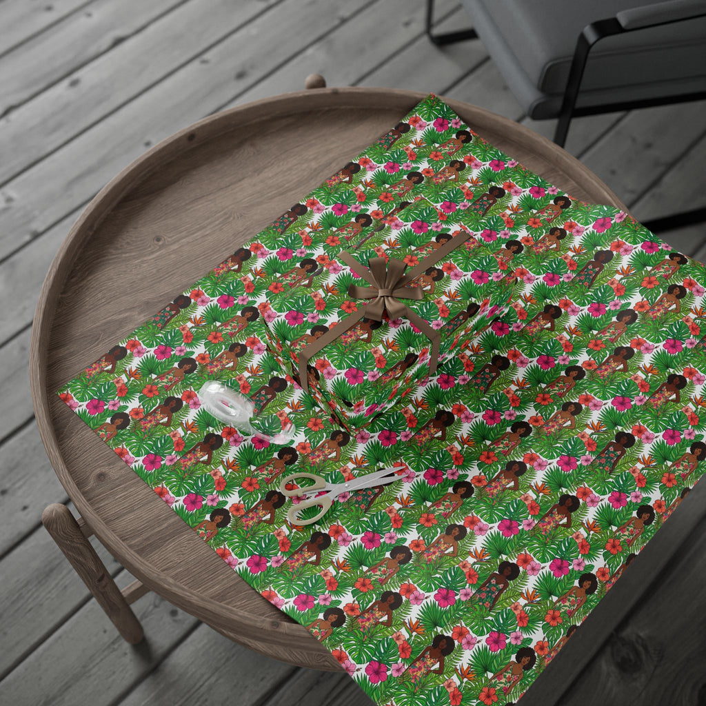 Pink & Green Botanical Garden Wrapping Paper — Family Wrap Co.