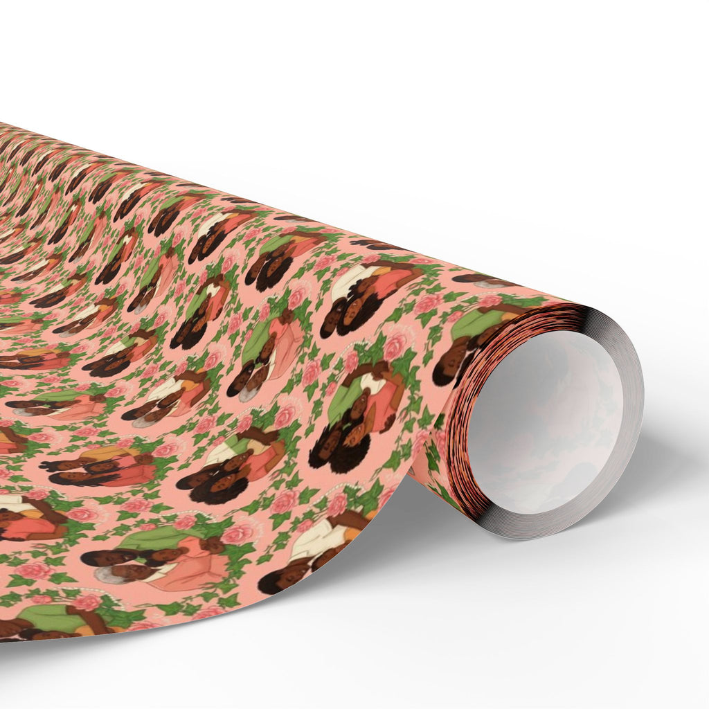 Pink & Green Ivy Bloom -- Families of Grace — African American Gift Wrap by Family Wrap Co.