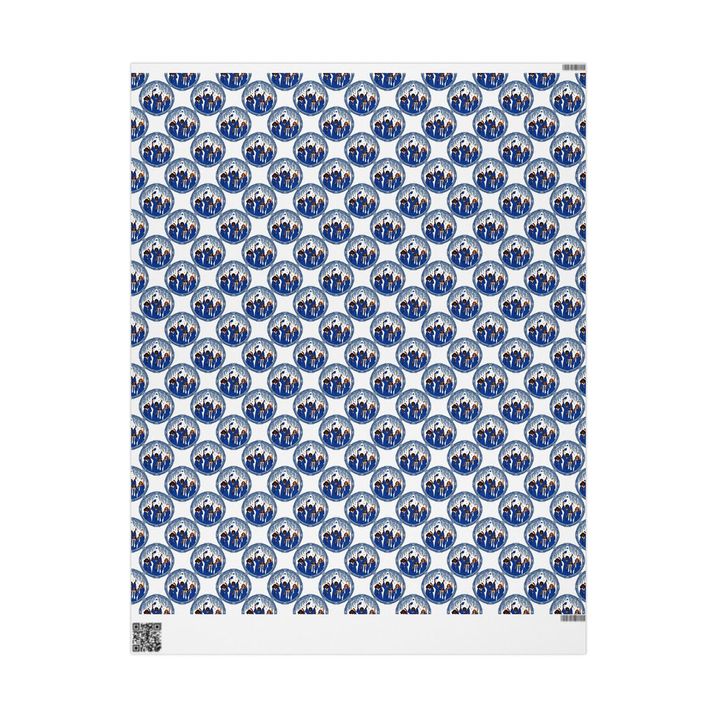 Royal Blue White Graduation Horizon Wrapping Paper — Family Wrap Co.