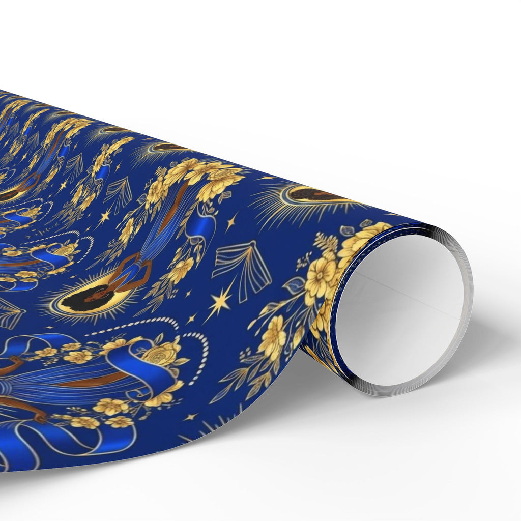 Blue & Gold Radiant Wisdom Wrapping Paper — Family Wrap Co.