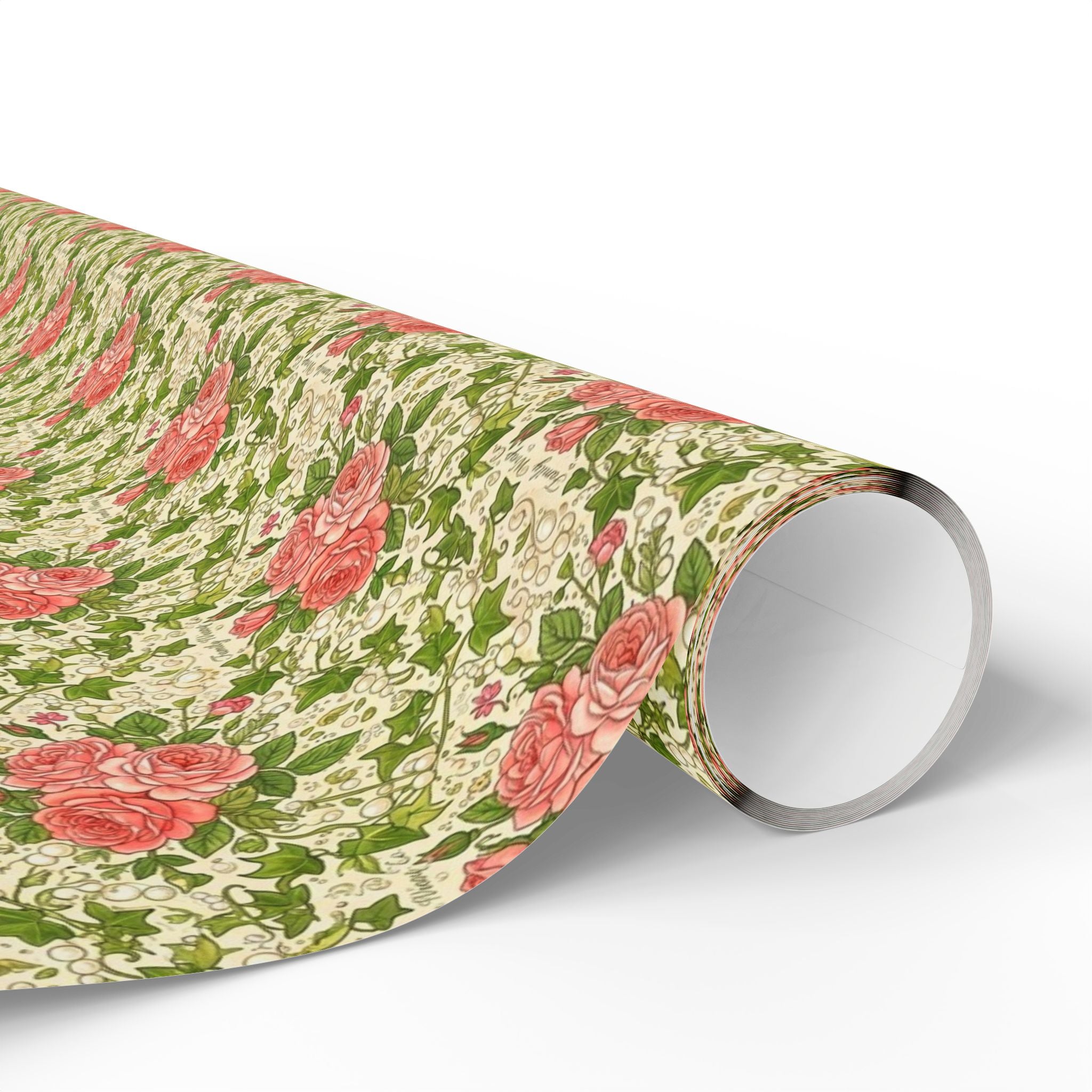 Pink & Green Pearl Garden Pattern — African American Gift Wrap by Family Wrap Co.