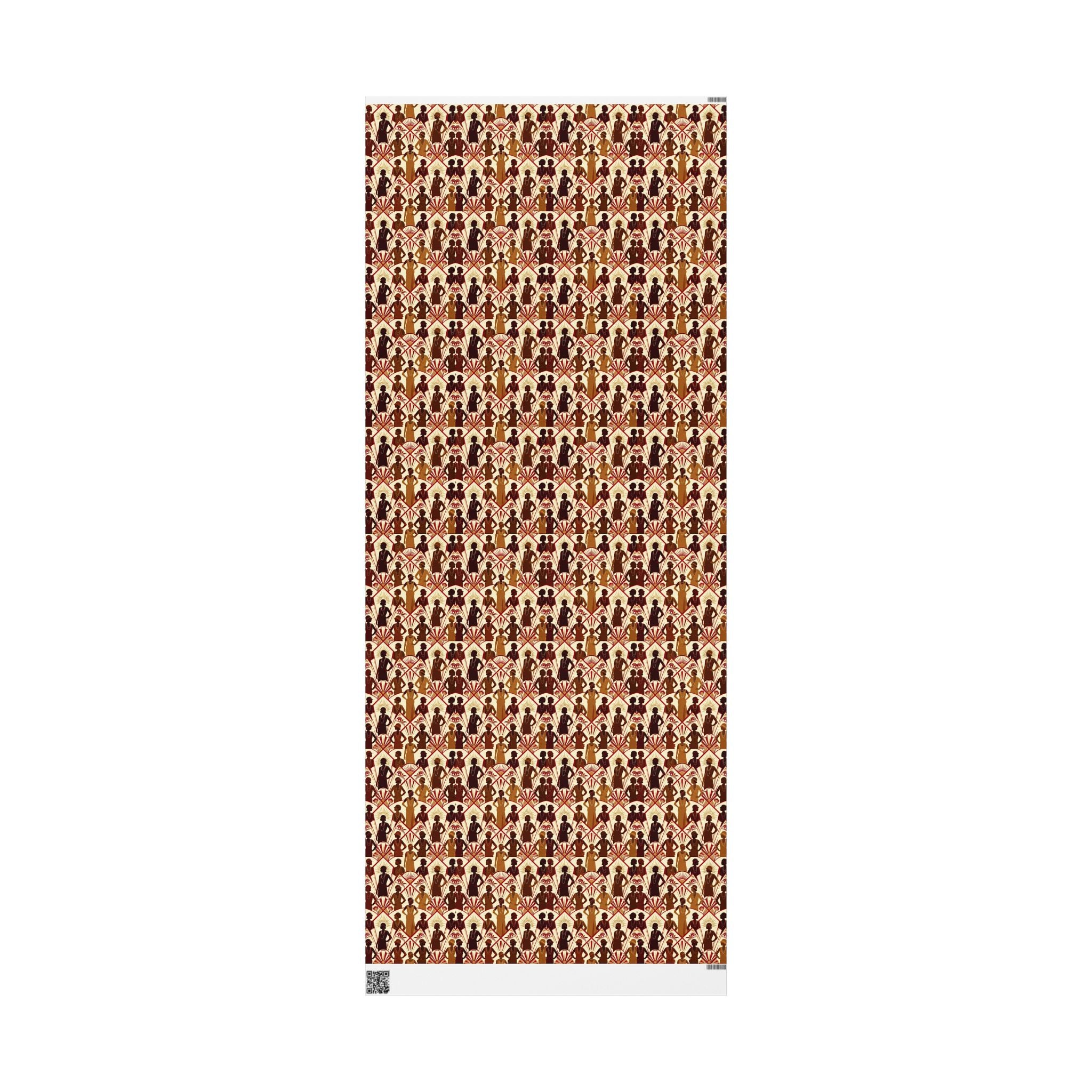 Crimson & Cream Art Deco Silhouettes Wrapping Paper — Family Wrap Co.
