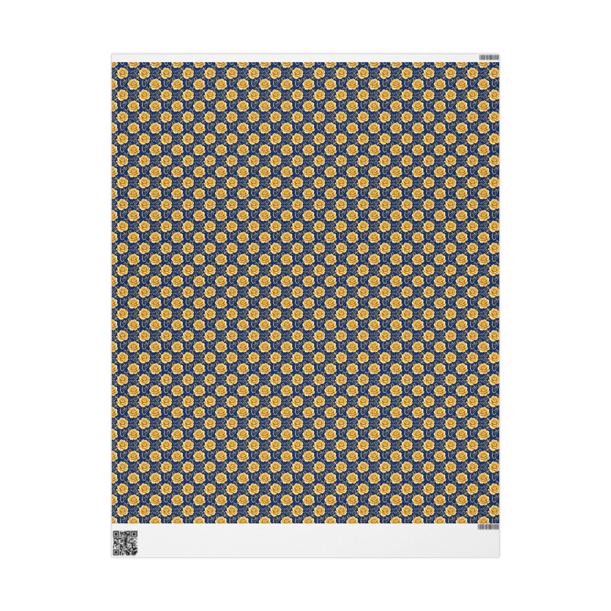 Yellow Tea Rose & Gold Filigree Pattern — African American Gift Wrap by Family Wrap Co.