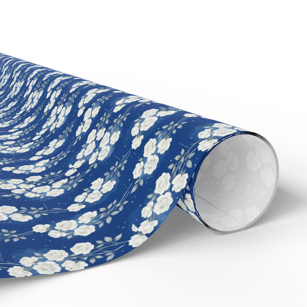 White Rose Cascade Pattern — African American Gift Wrap by Family Wrap Co.