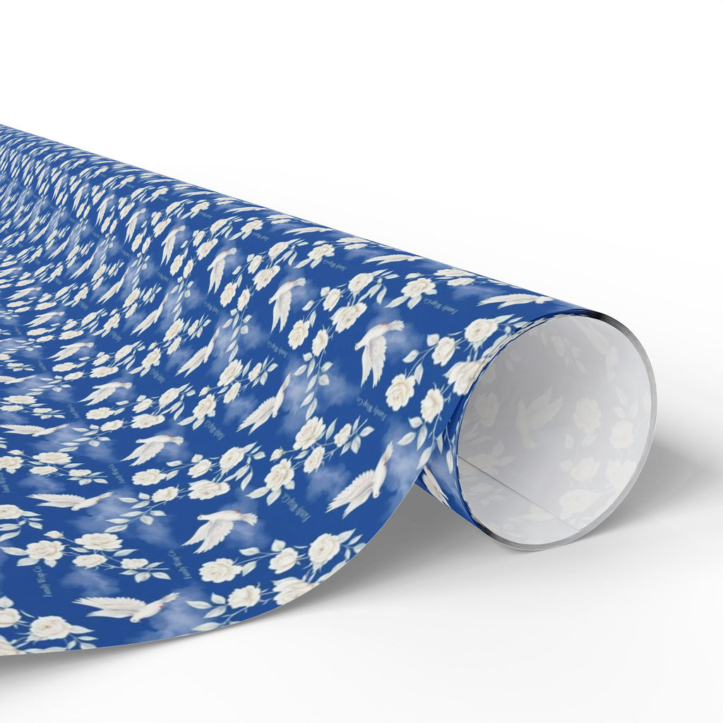 Dove & White Rose Grace Pattern — African American Gift Wrap by Family Wrap Co.