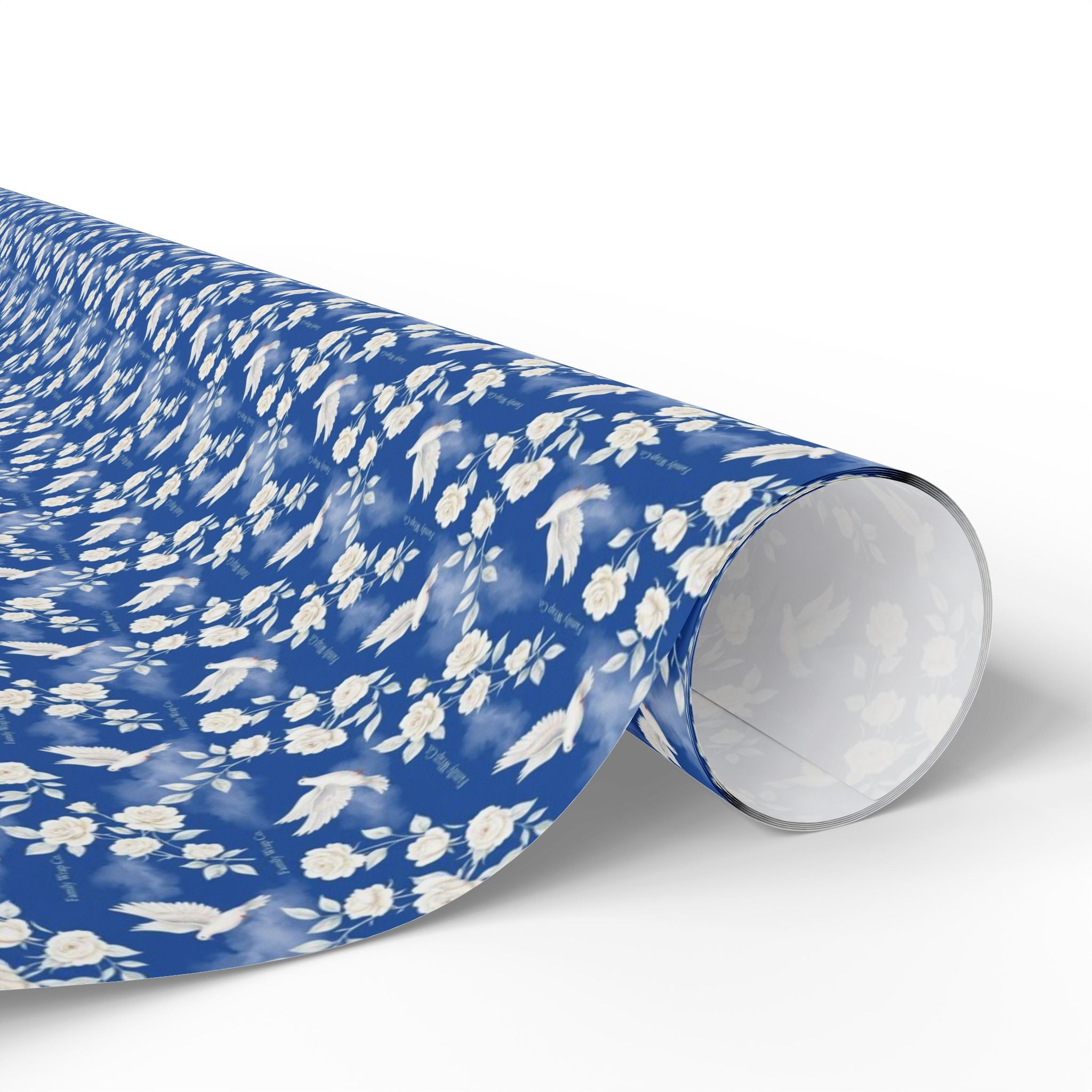 Dove & White Rose Grace Pattern — African American Gift Wrap by Family Wrap Co.