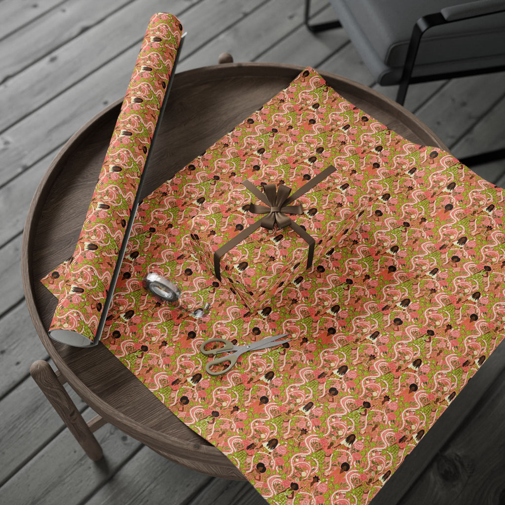 Pink & Green Elegance Women's Collection — African American Gift Wrap by Family Wrap Co.
