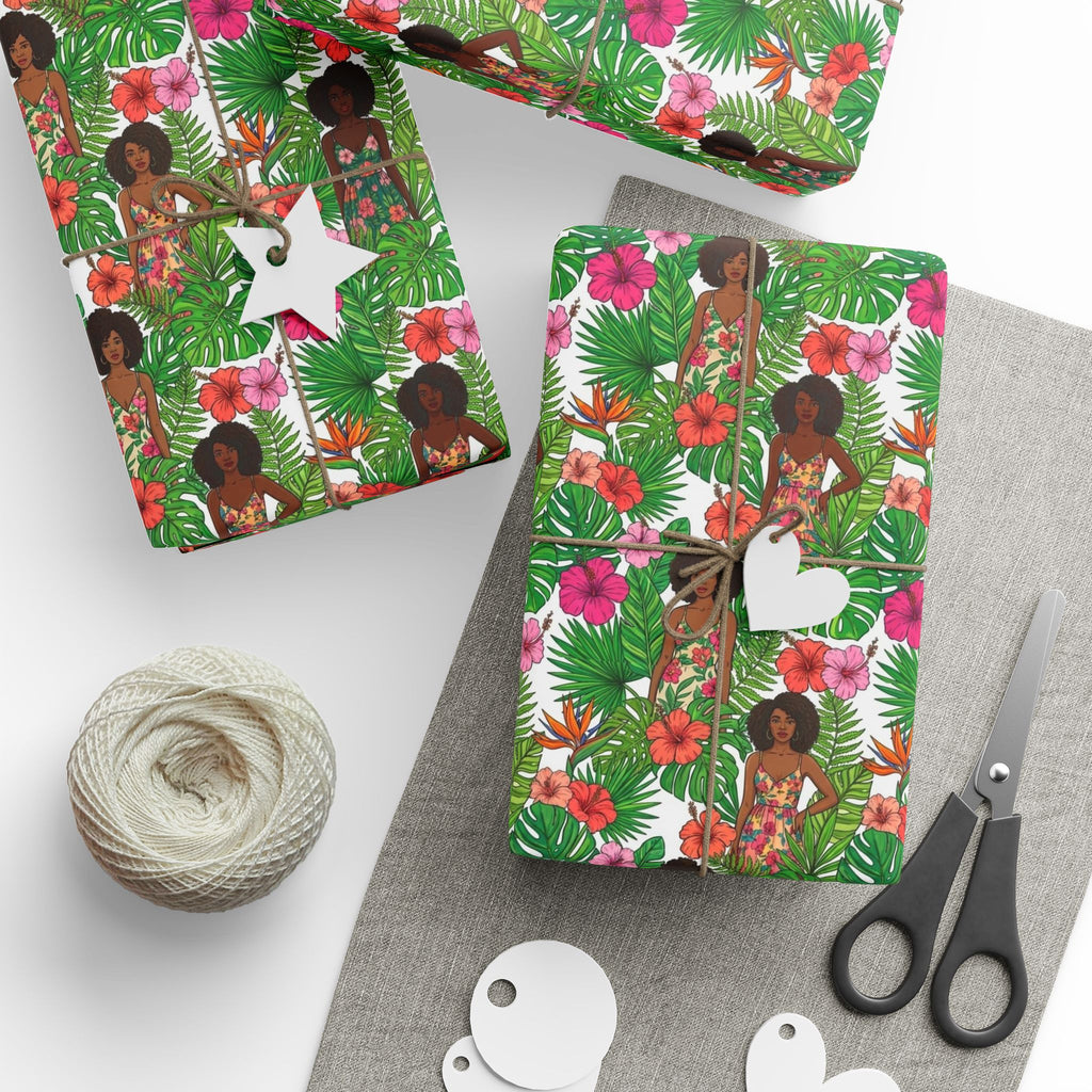Pink & Green Botanical Garden Wrapping Paper — Family Wrap Co.