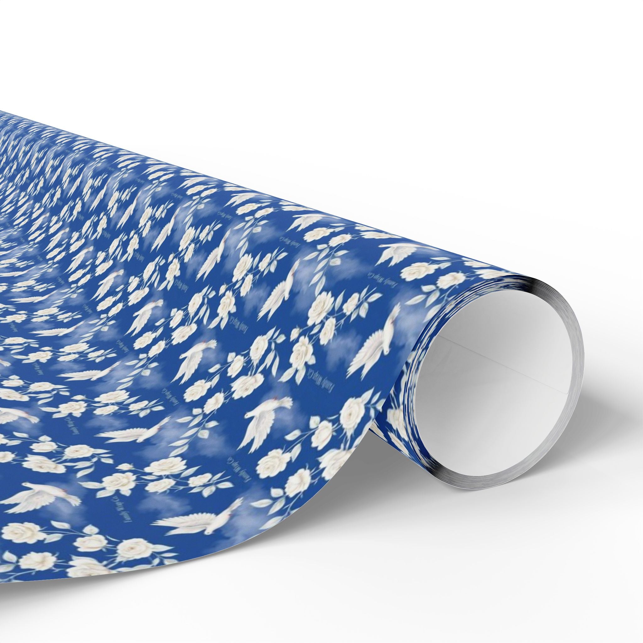 Dove & White Rose Grace Pattern — African American Gift Wrap by Family Wrap Co.