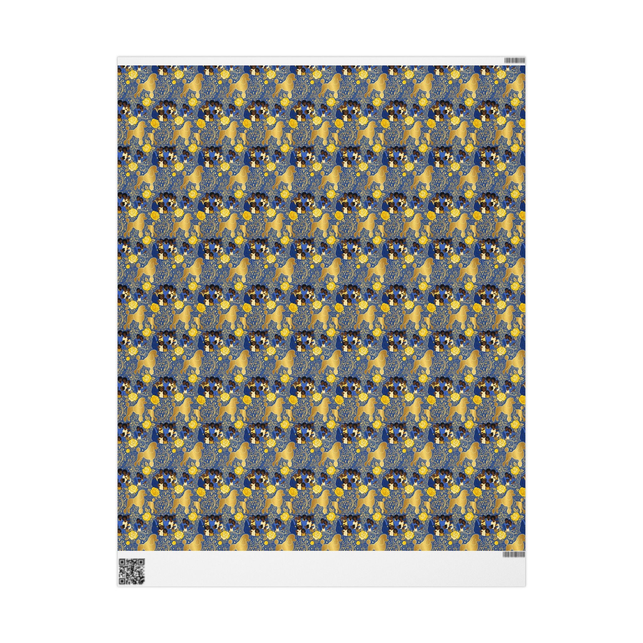 Blue & Gold Family Prestige Wrap — African American Gift Wrap by Family Wrap Co.