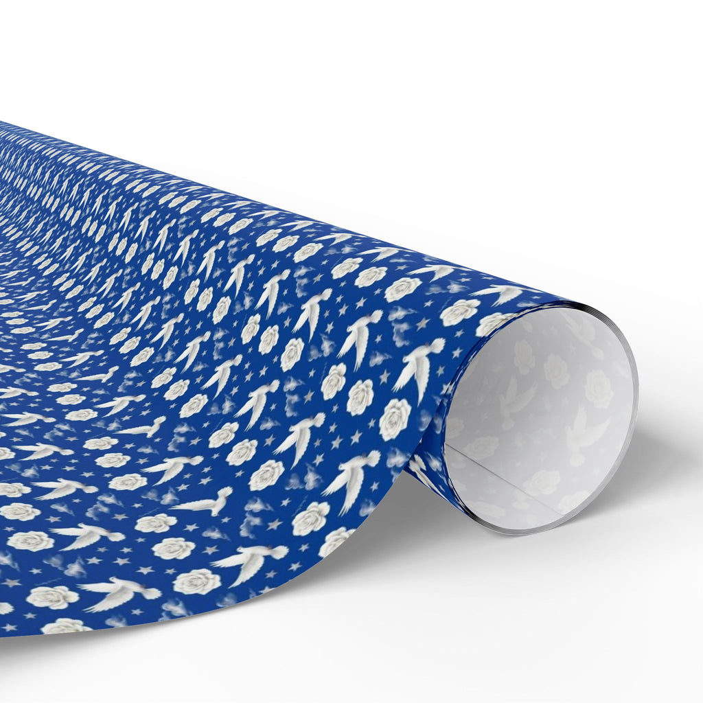 Royal Blue & White Cloud Garden -- Celestial Bloom — African American Gift Wrap by Family Wrap Co.