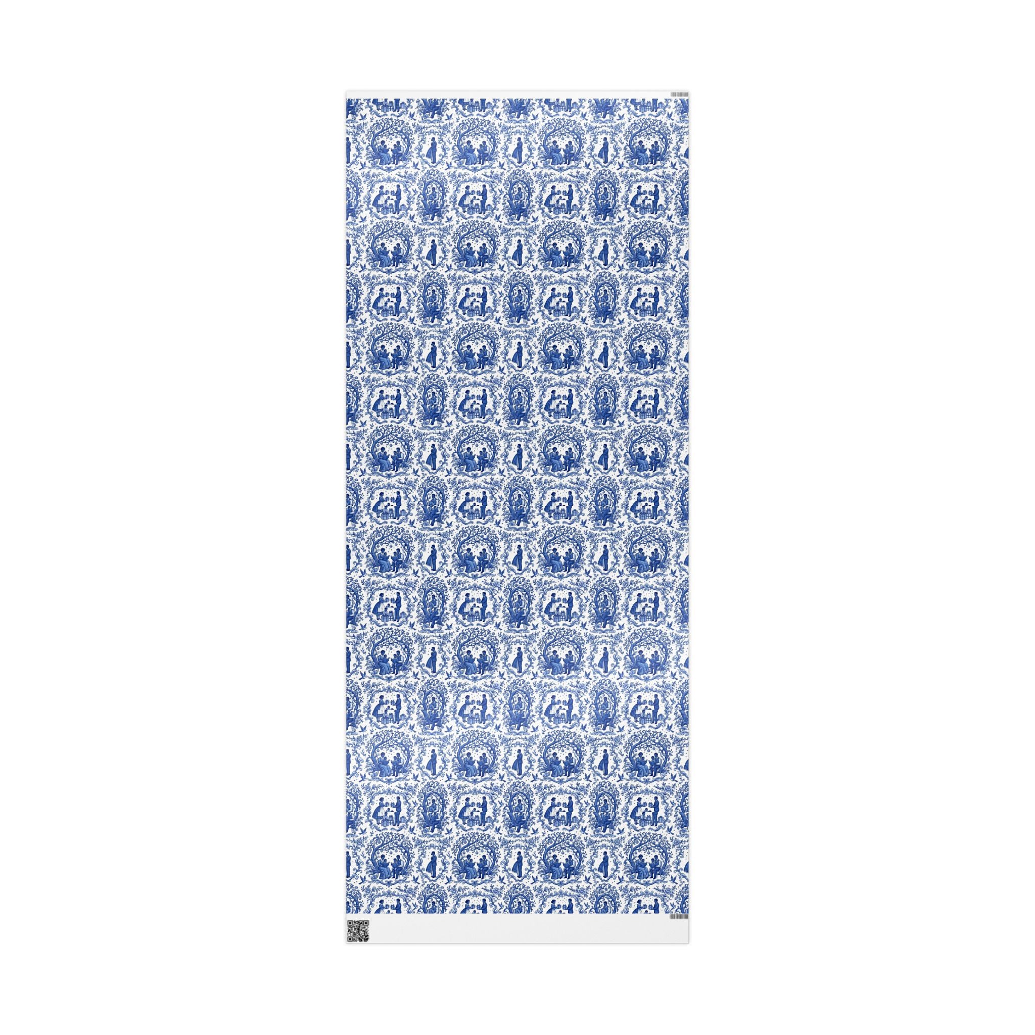 Royal Blue & White Porcelain Toile Wrapping Paper — Family Wrap Co.