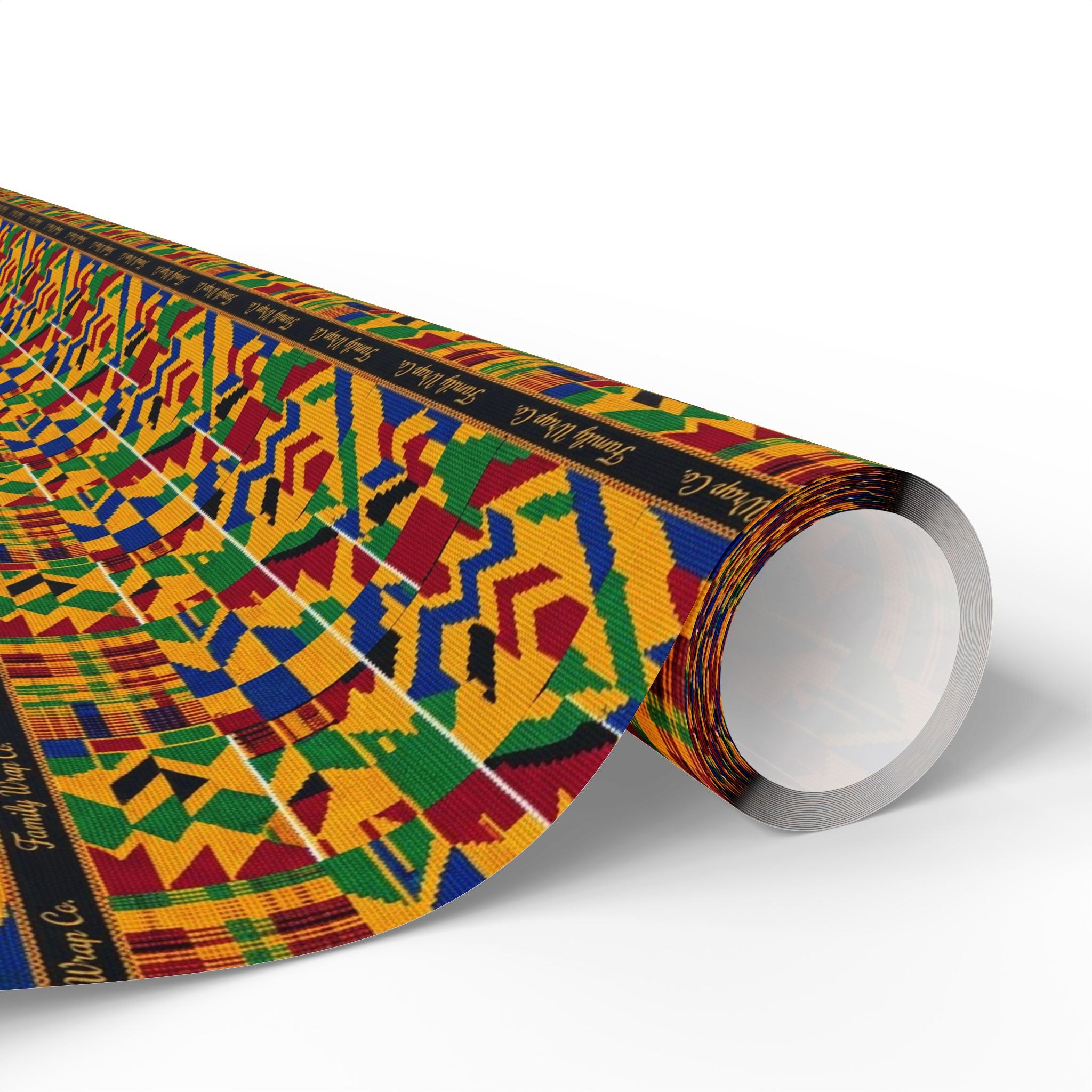 Kente Cloth Heritage Pattern — African American Gift Wrap by Family Wrap Co.