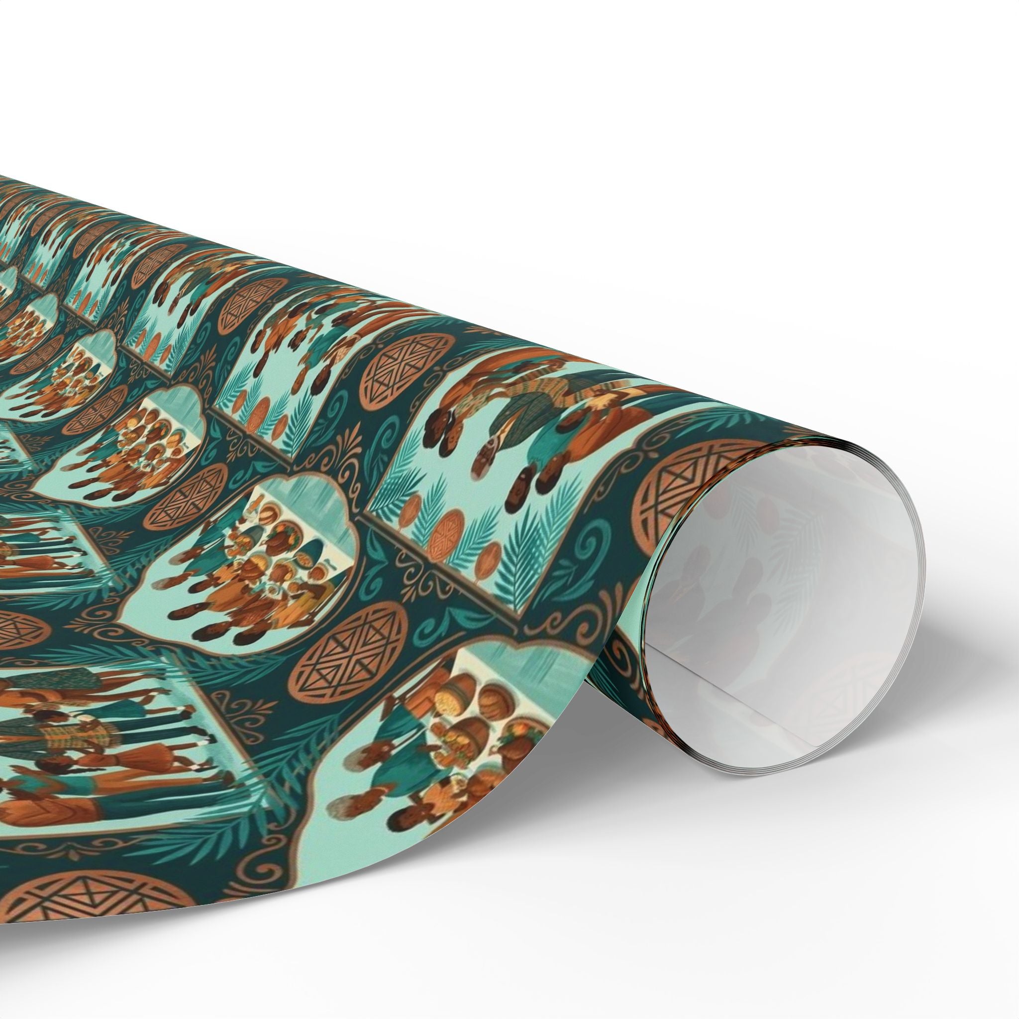 Teal & Copper Heritage Wrapping Paper — Family Wrap Co.