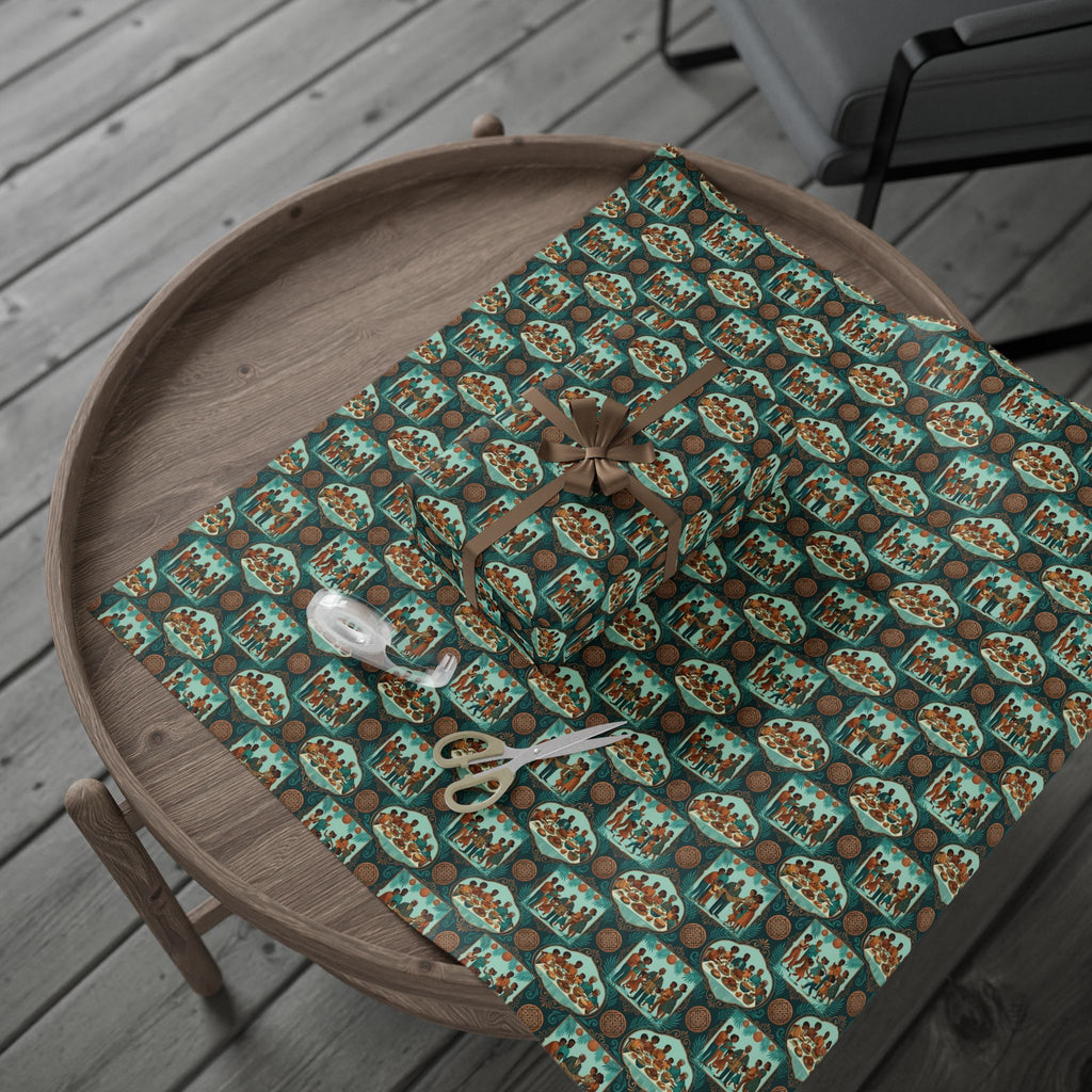 Teal & Copper Heritage Wrapping Paper — Family Wrap Co.