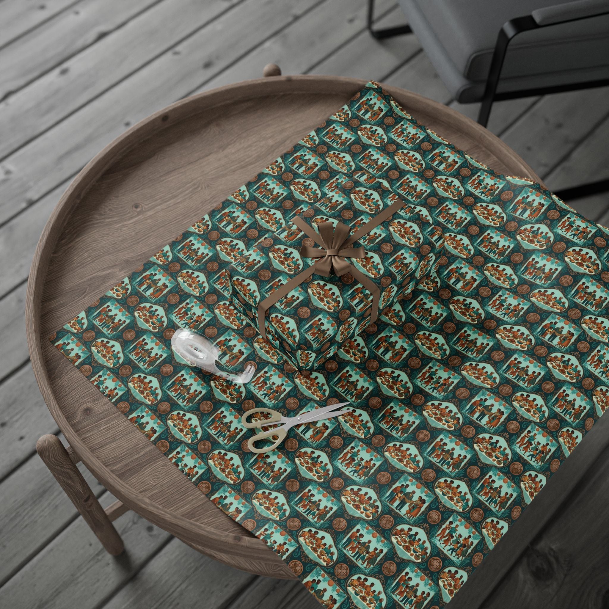 Teal & Copper Heritage Wrapping Paper — Family Wrap Co.