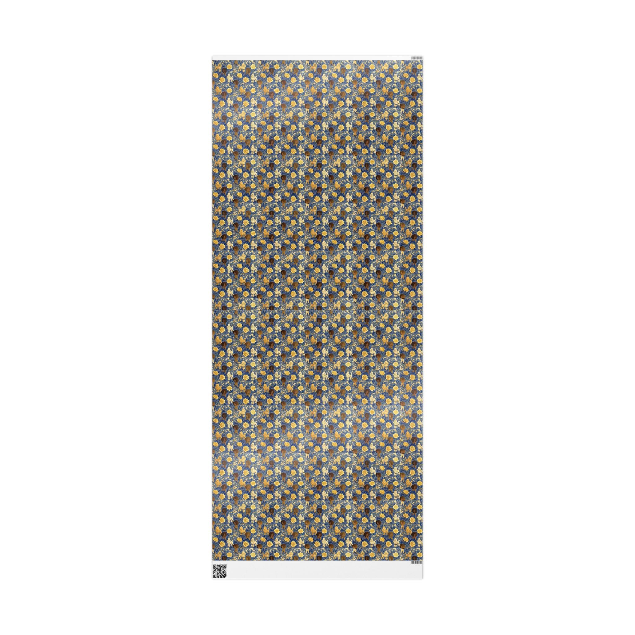Sapphire Crown & Golden Bloom Wrapping Paper — Family Wrap Co.