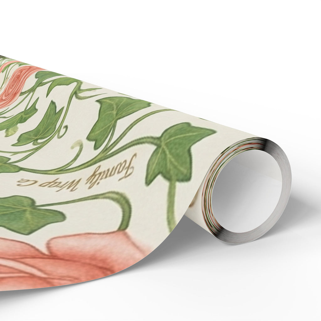 Pink & Green Rose Lattice -- Garden of Pearls — African American Gift Wrap by Family Wrap Co.