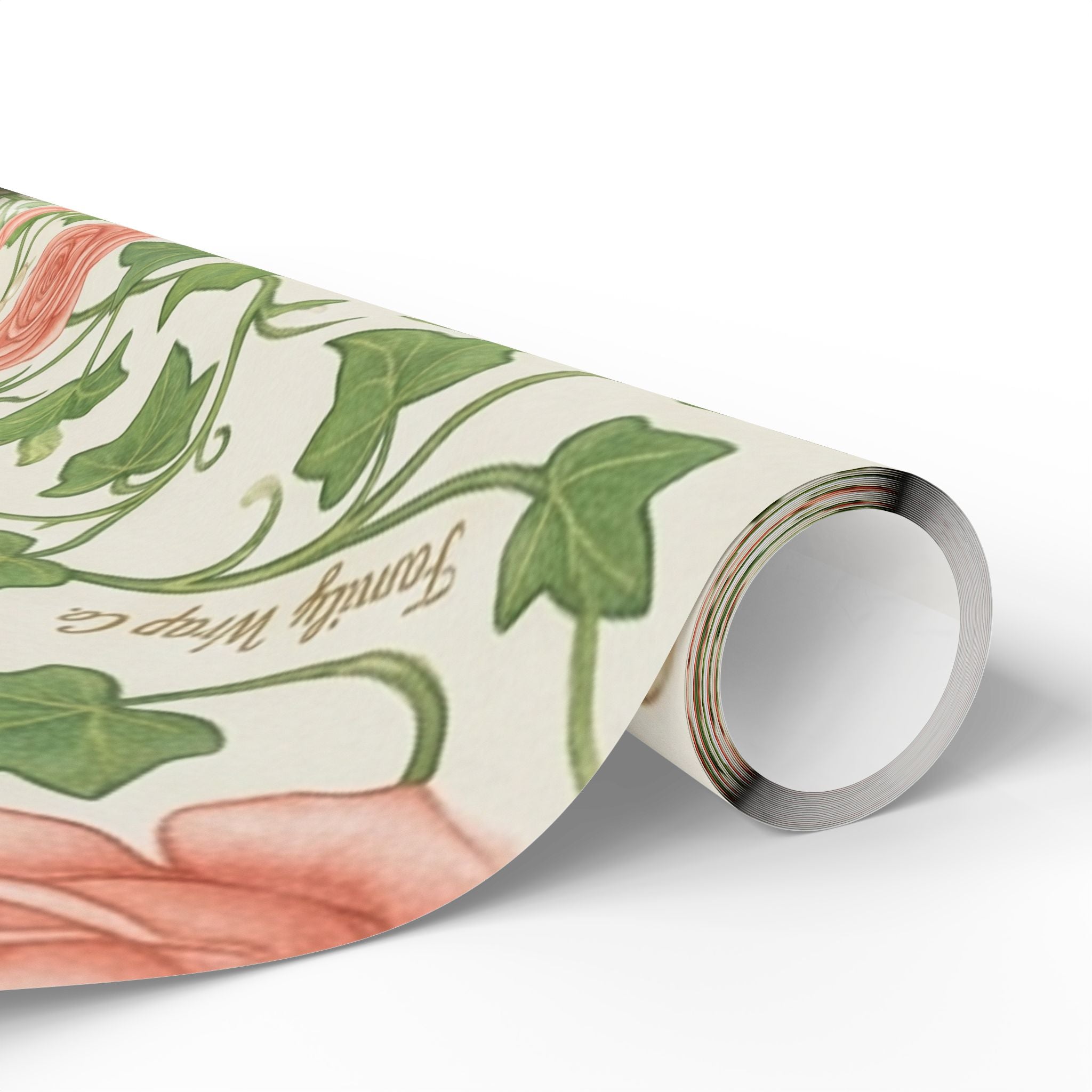 Pink & Green Rose Lattice -- Garden of Pearls — African American Gift Wrap by Family Wrap Co.