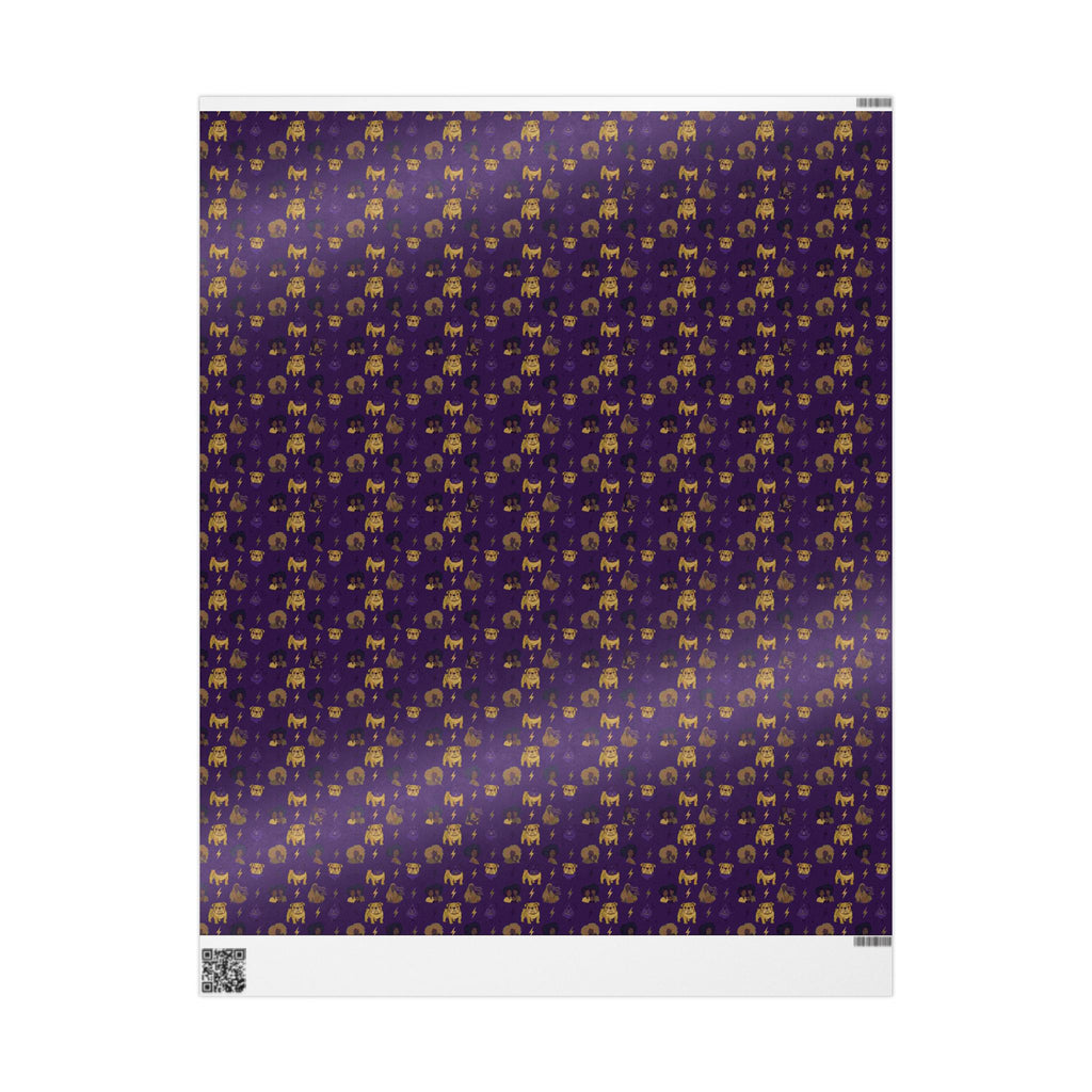 Violet Thunder & Golden Bulldog Wrapping Paper — Family Wrap Co.