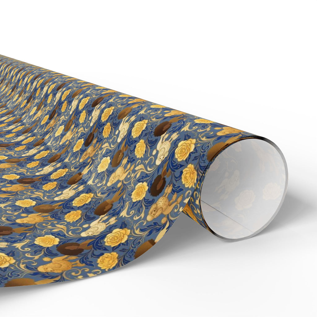 Sapphire Crown & Golden Bloom — African American Gift Wrap by Family Wrap Co.