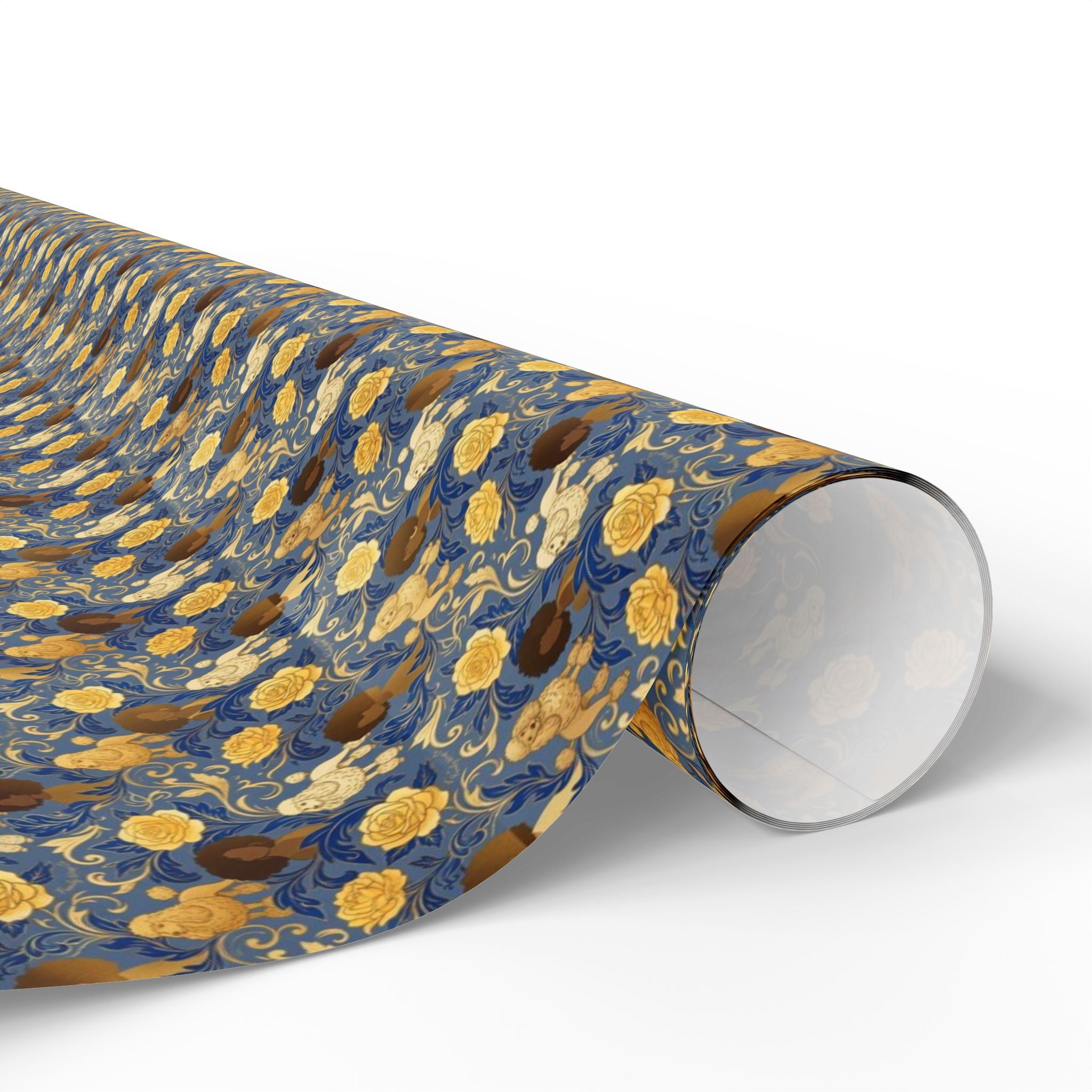 Sapphire Crown & Golden Bloom — African American Gift Wrap by Family Wrap Co.