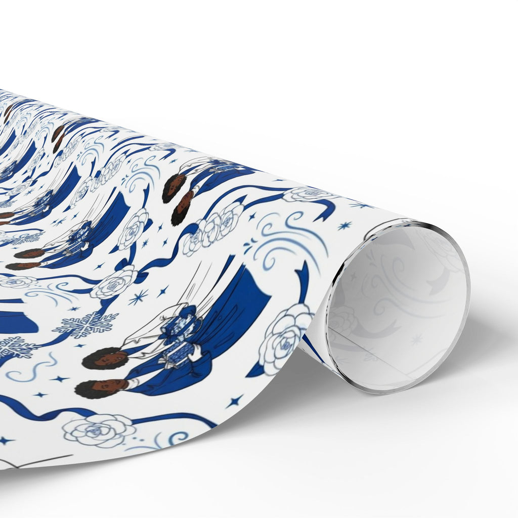 Royal Blue & White Winter Grace Gift Wrap — Family Wrap Co.