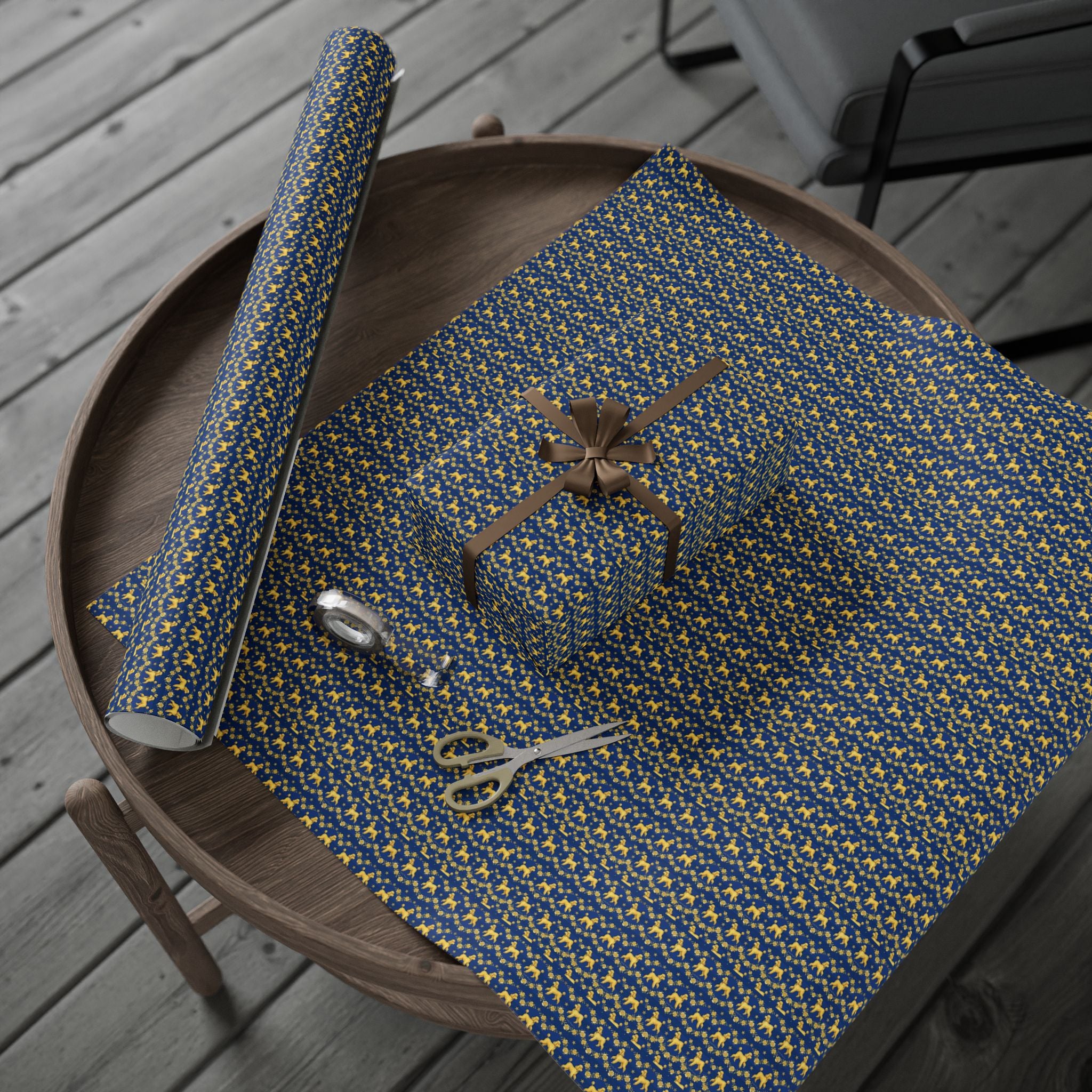 Sophisticated Poodle Promenade Pattern — African American Gift Wrap by Family Wrap Co.