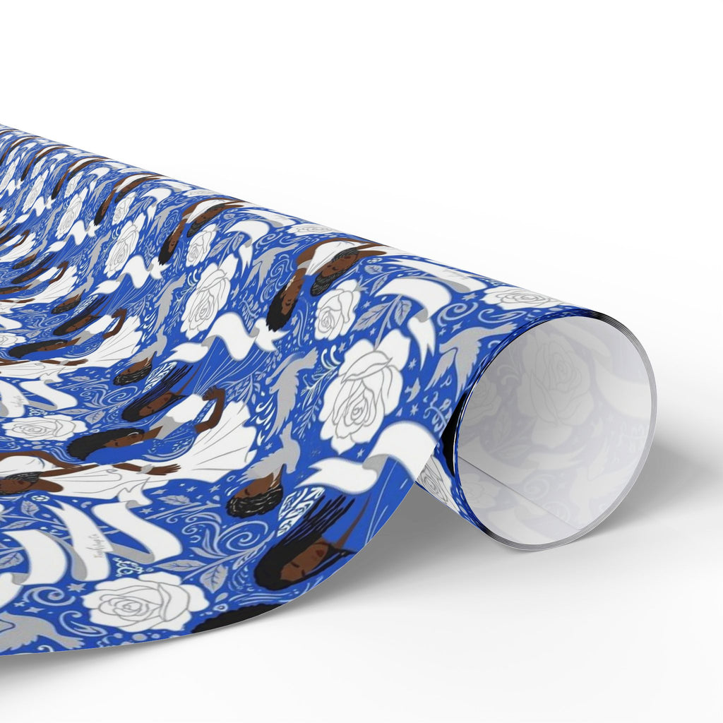 Royal Blue Grace Women's Pattern — African American Gift Wrap by Family Wrap Co.