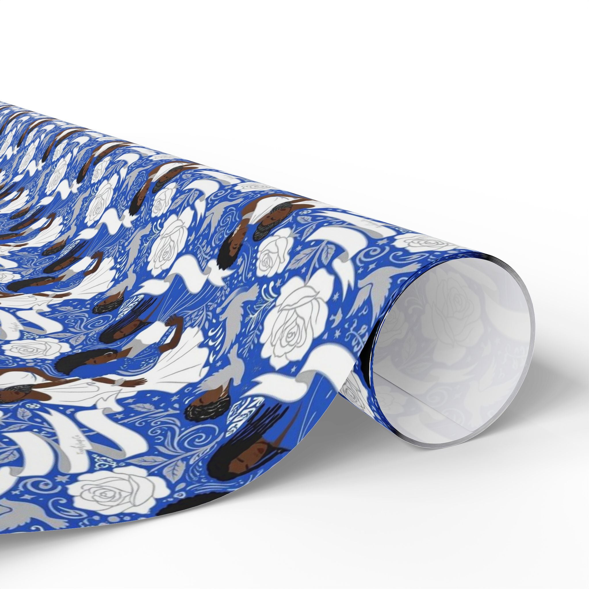 Royal Blue Grace Women's Pattern — African American Gift Wrap by Family Wrap Co.