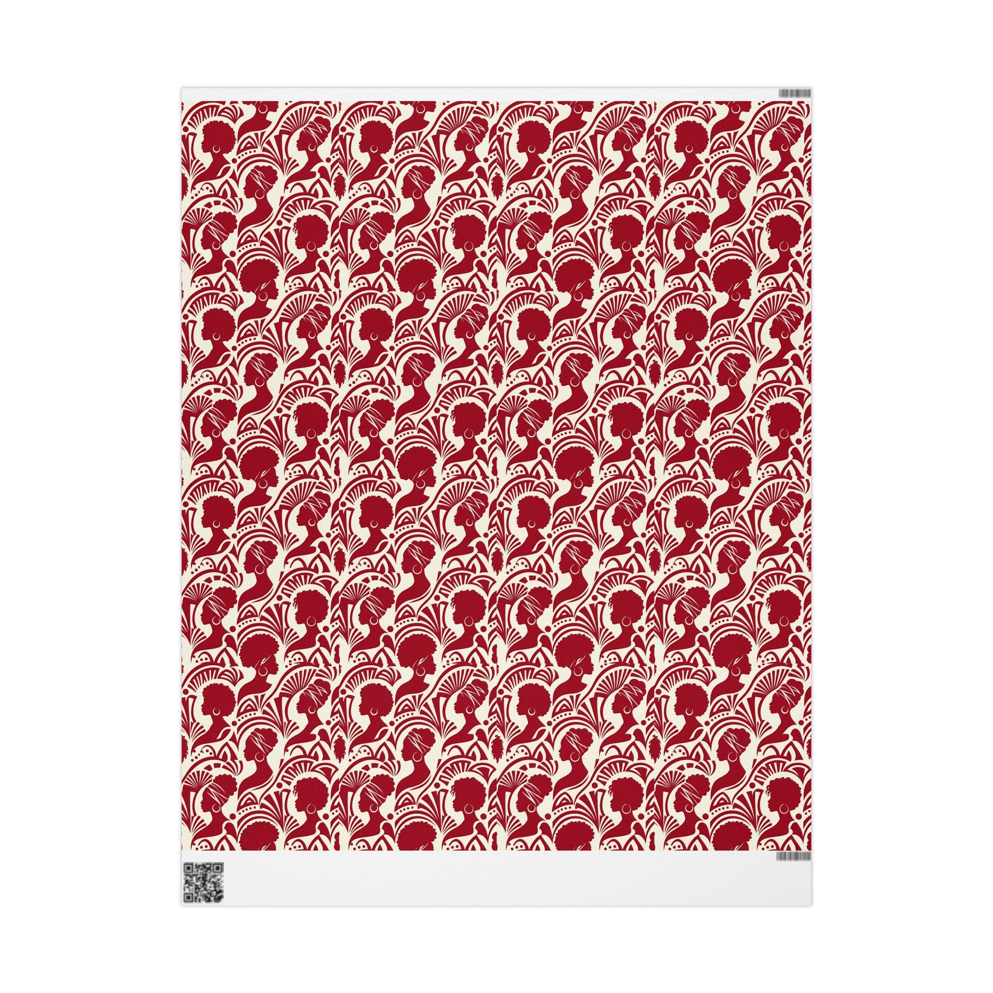 Crimson & Cream Modern Silhouette Rhythm Gift Wrap — Family Wrap Co.