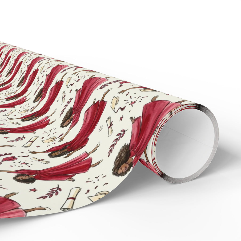 Crimson Cream Graduation Radiance Wrapping Paper — Family Wrap Co.