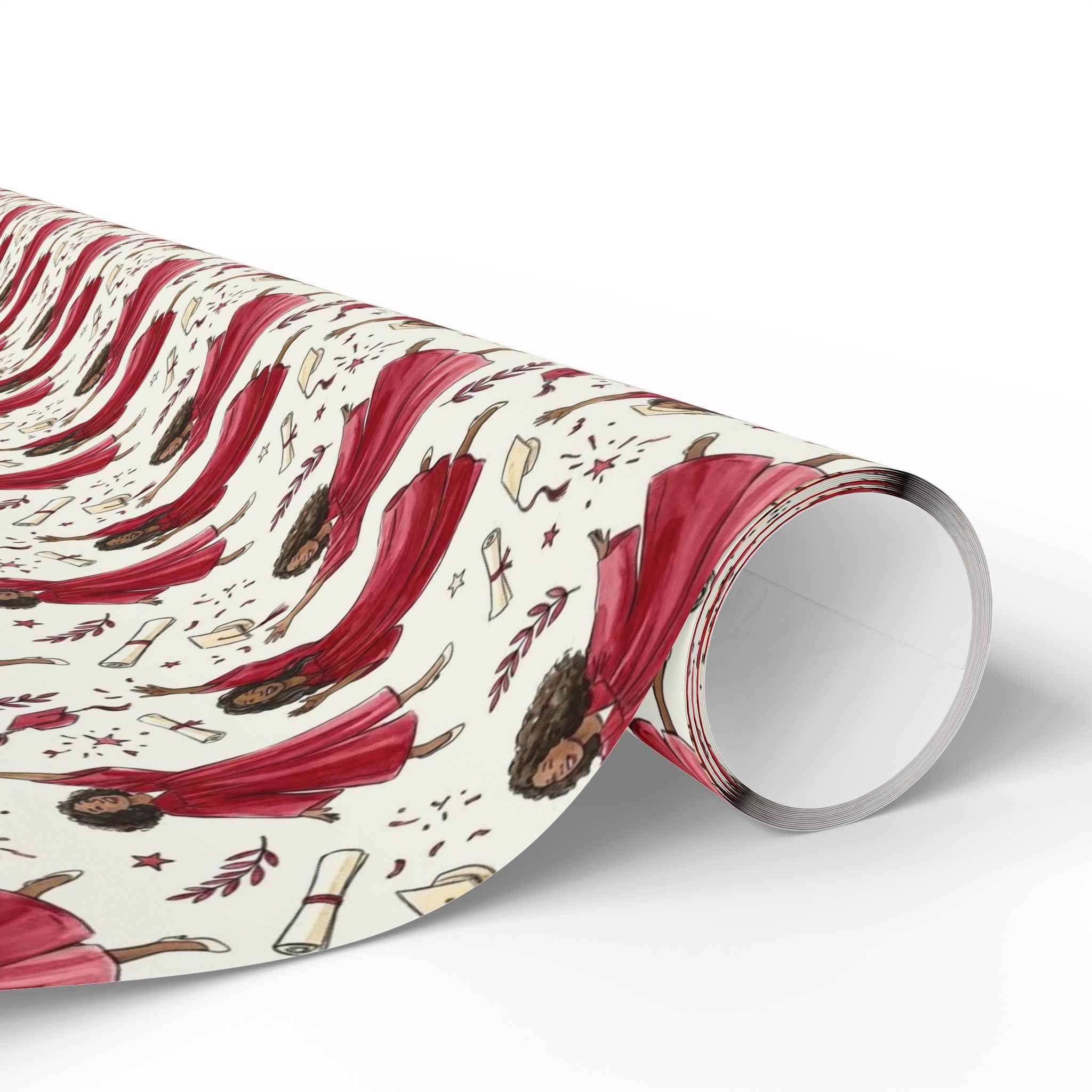 Crimson Cream Graduation Radiance Wrapping Paper — Family Wrap Co.