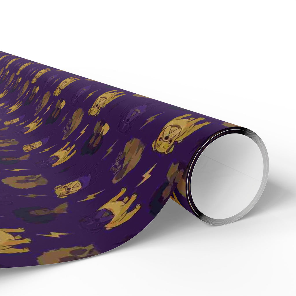 Violet Thunder & Golden Bulldog Wrapping Paper — Family Wrap Co.