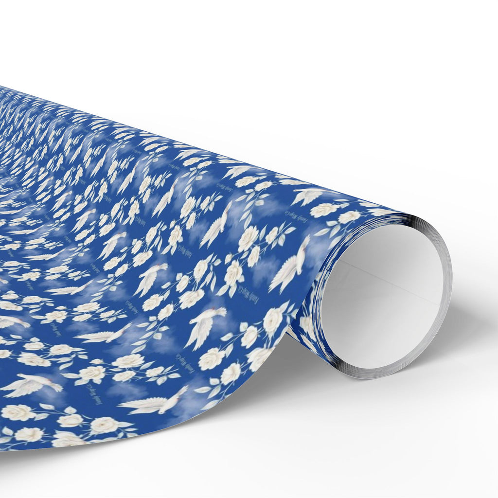 Dove & White Rose Grace Pattern — African American Gift Wrap by Family Wrap Co.
