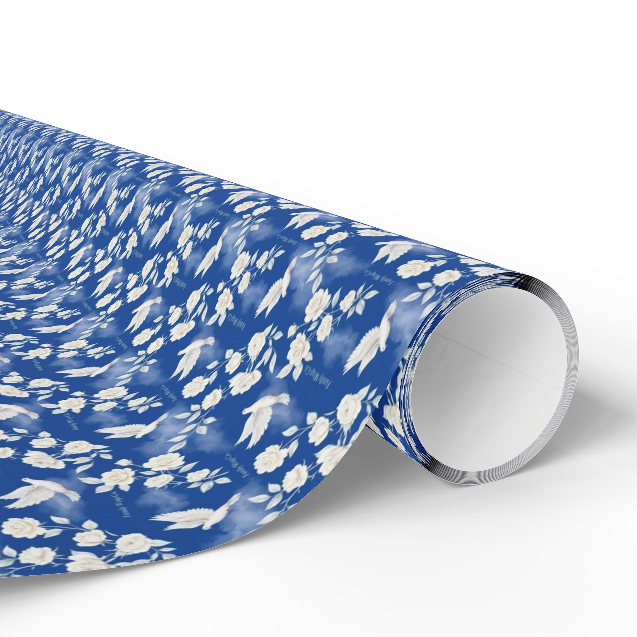 Dove & White Rose Grace Pattern — African American Gift Wrap by Family Wrap Co.