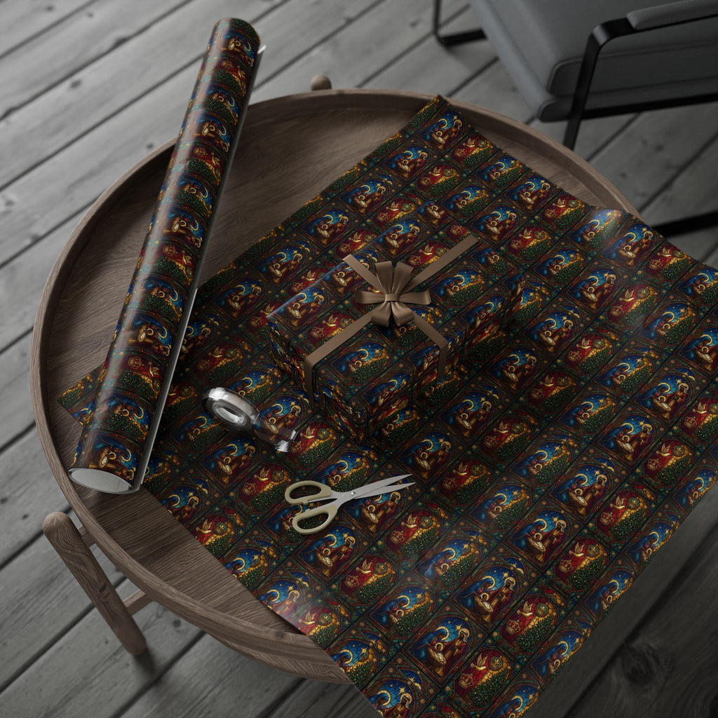 Afrocentric Nativity Scene Pattern — African American Gift Wrap by Family Wrap Co.
