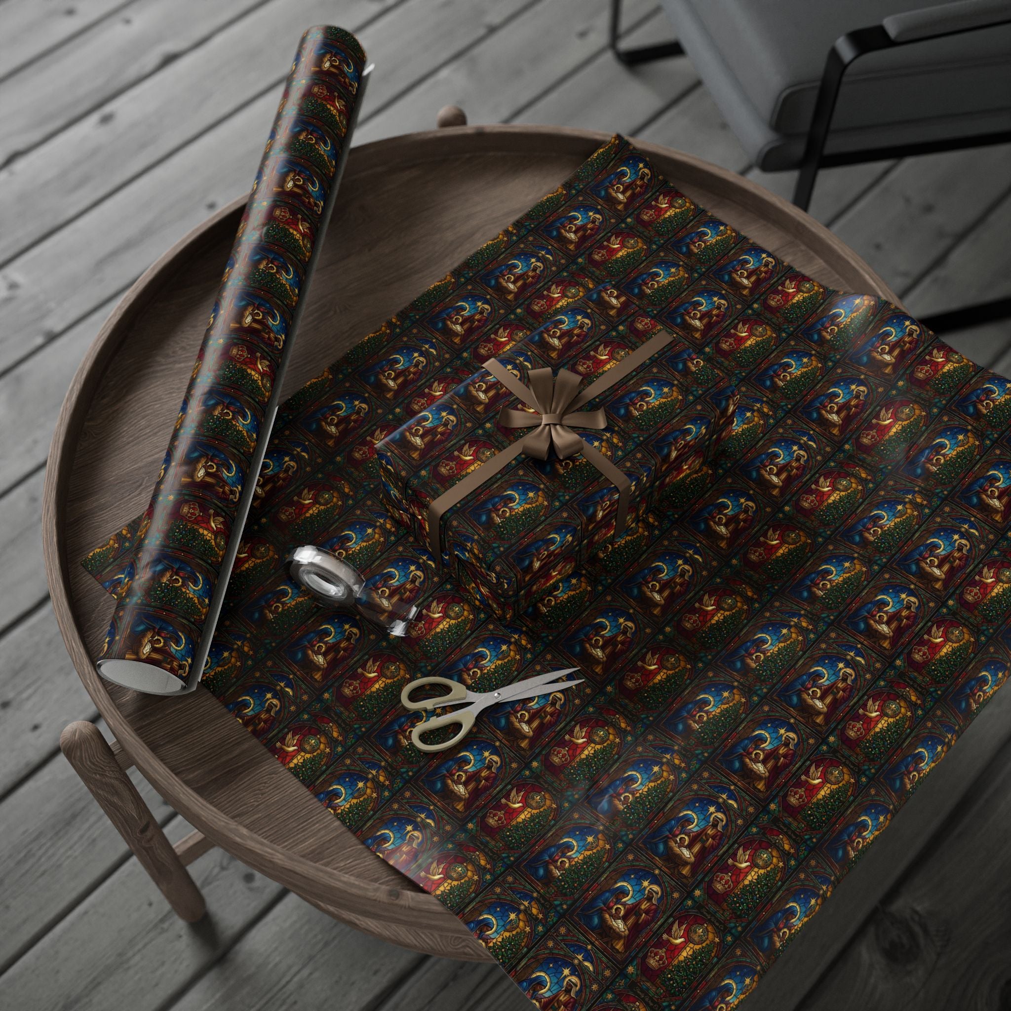 Afrocentric Nativity Scene Pattern — African American Gift Wrap by Family Wrap Co.