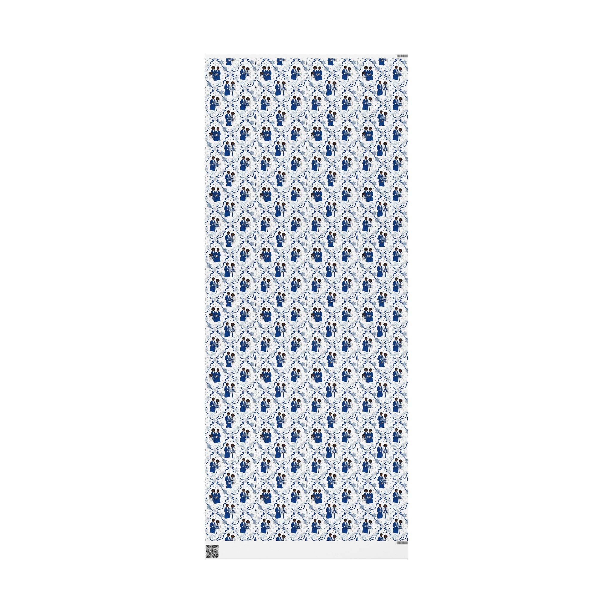 Royal Blue & White Winter Grace Gift Wrap — Family Wrap Co.